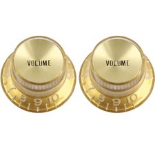 NEW 2 VOLUME Gibson-Style Top-Hat Knobs Insert GOLD Reflector fits USA Split