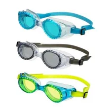 Dolfino Youth Latex Free Swim Goggles + Silicone Strap and UV Protection 3 Pack