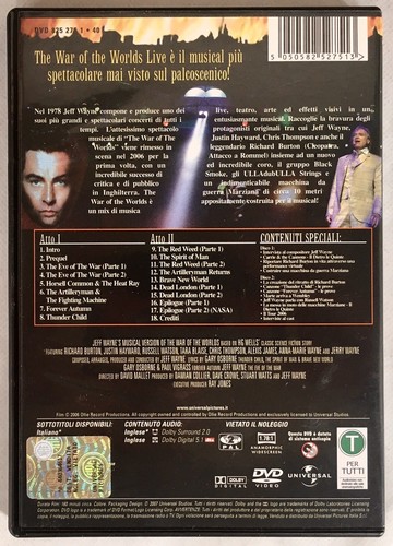 JEFF WAYNE MUSICAL VERSION WAR OF THE WORLDS DVD - Foto 2 di 2
