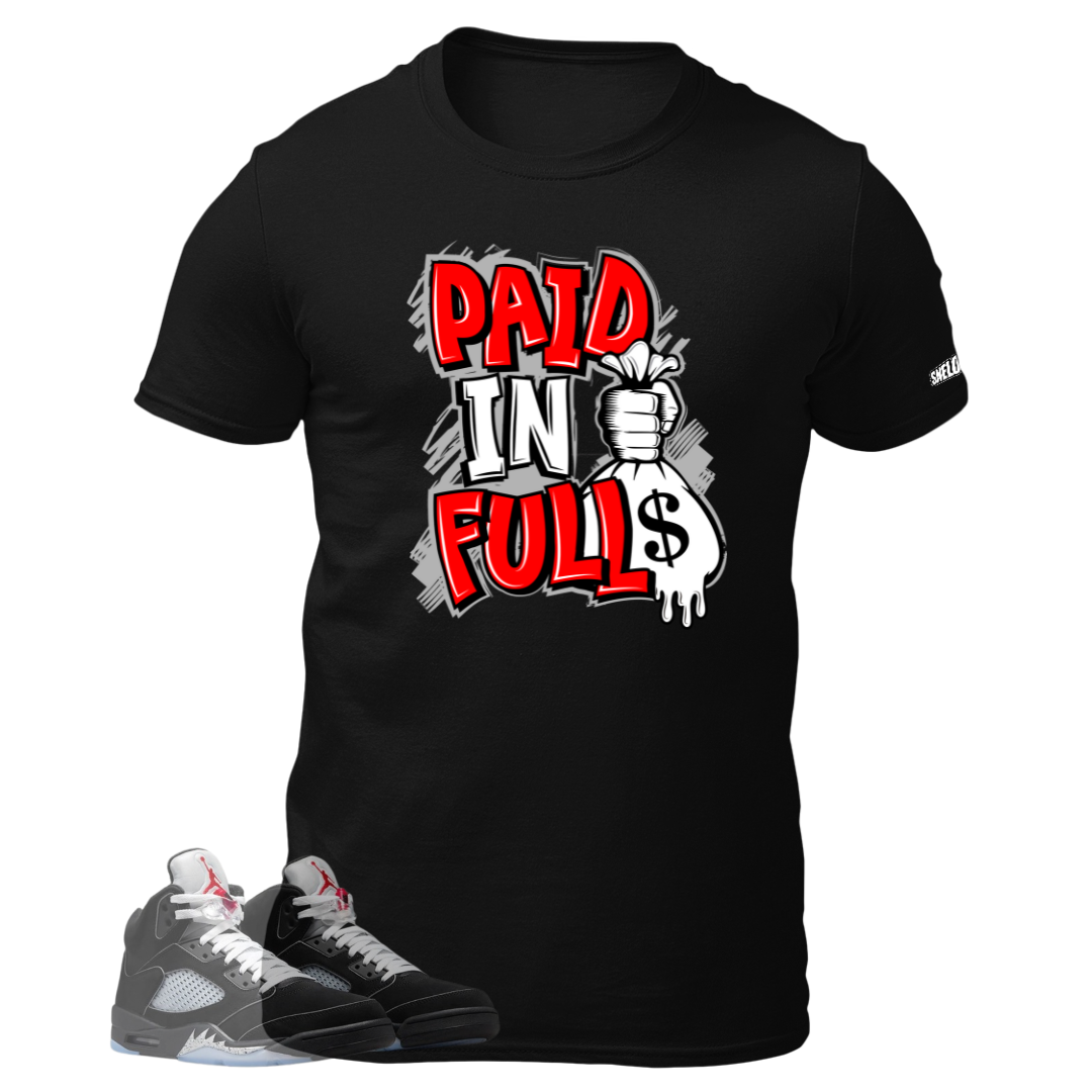 Shirts To Match Jordan Black Metallic Reimagined-Paid In Full Sneaker Tees