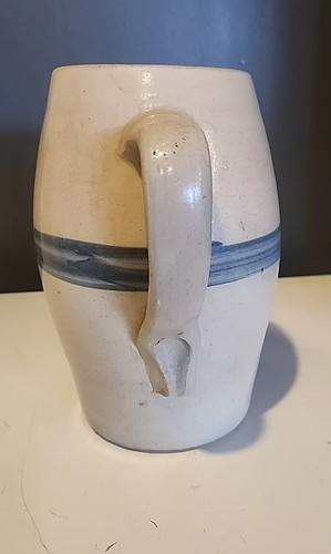 Vintage Beige Stone Ware Pitcher - Picture 3 of 11