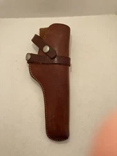 VTG Top Grain All Leather Hunter Holster 1100K 44 Snap On Over Secure Brown