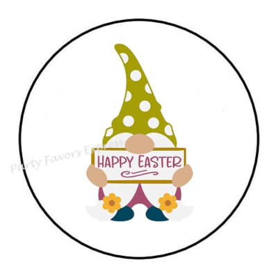 10cm Auto-Aufkleber Sticker Easter Gnome bunt Rund R3109