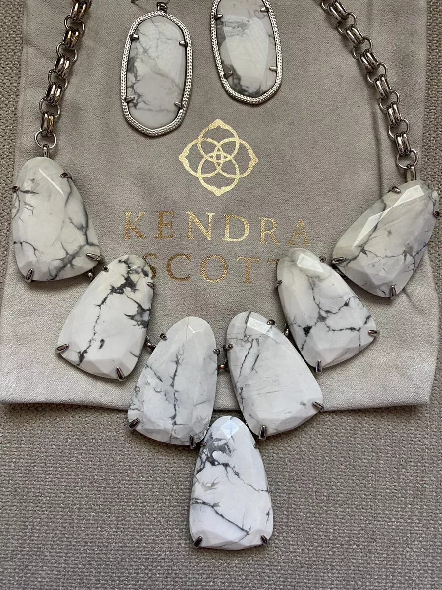 Kendra Scott Harlow Necklace Silver White Howlite Jewelry