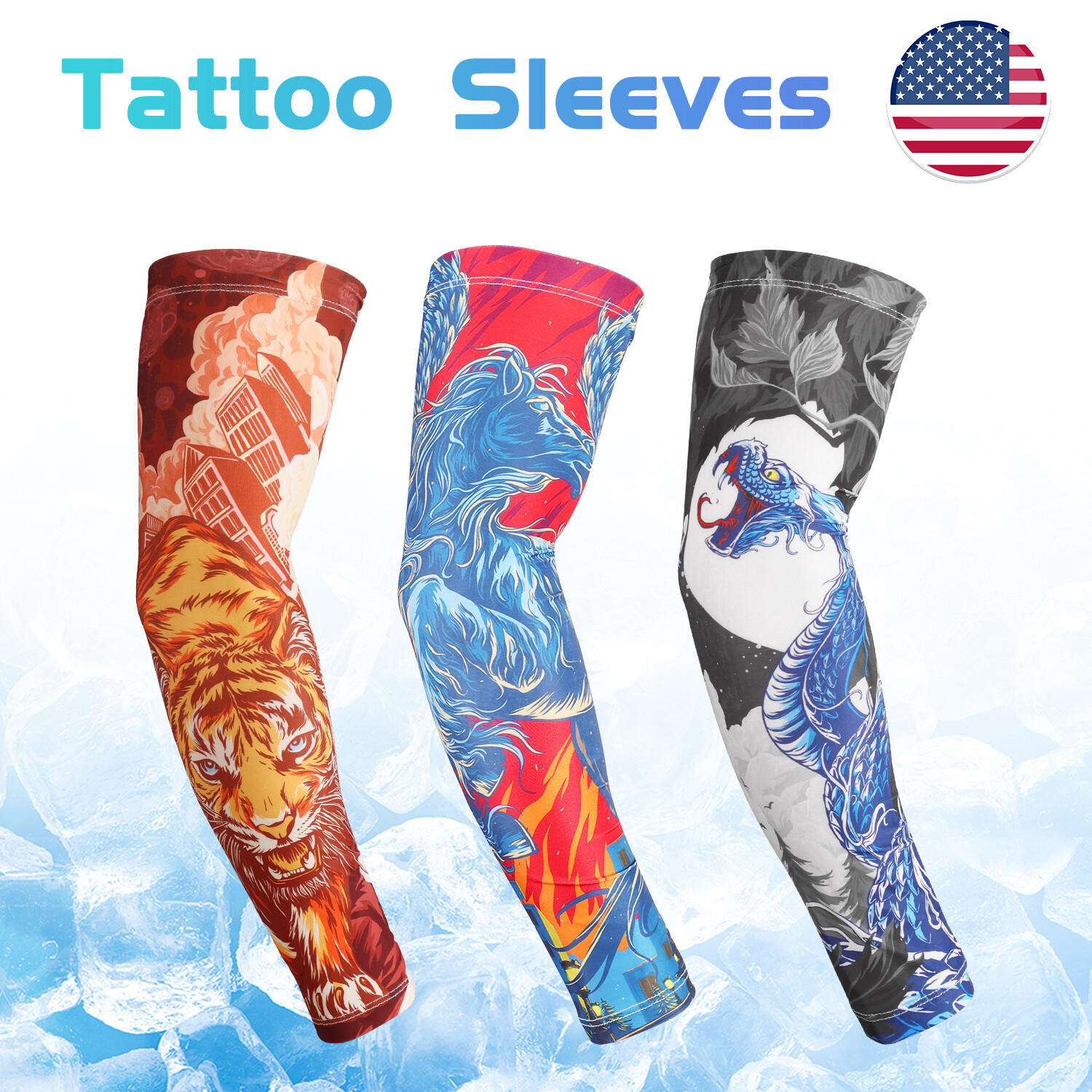 Tattoo Sunscreen Sleeve Arm Protection Block UV Anti-skid Breathable Cycling USA