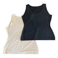 TWO Spanx Shape Ware Tank Top Size 2XL 1 Beige 1 Black Stretch Shaping READ