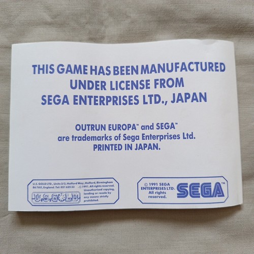 Outrun Europa Sega Master System Game *Boxed* - Picture 5 of 7