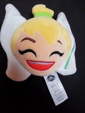 Disney Store Emoji Tinkerbell 2 Sided Stuffed Face Plush Fairy Tink