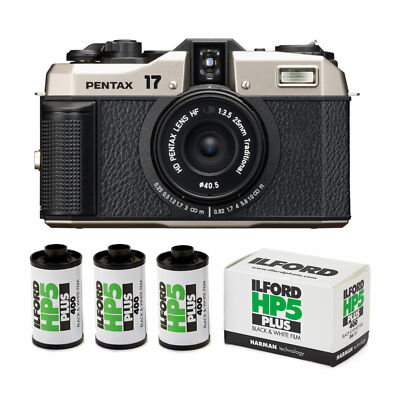 Pentax 17 Dark Silver Camera with HP5 Plus BW 36 Exp Roll Film 3