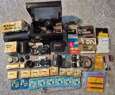 Nikon F Photomic FTn finder lot - 2 cameras, 6 lenses, 2 cases, and so much more