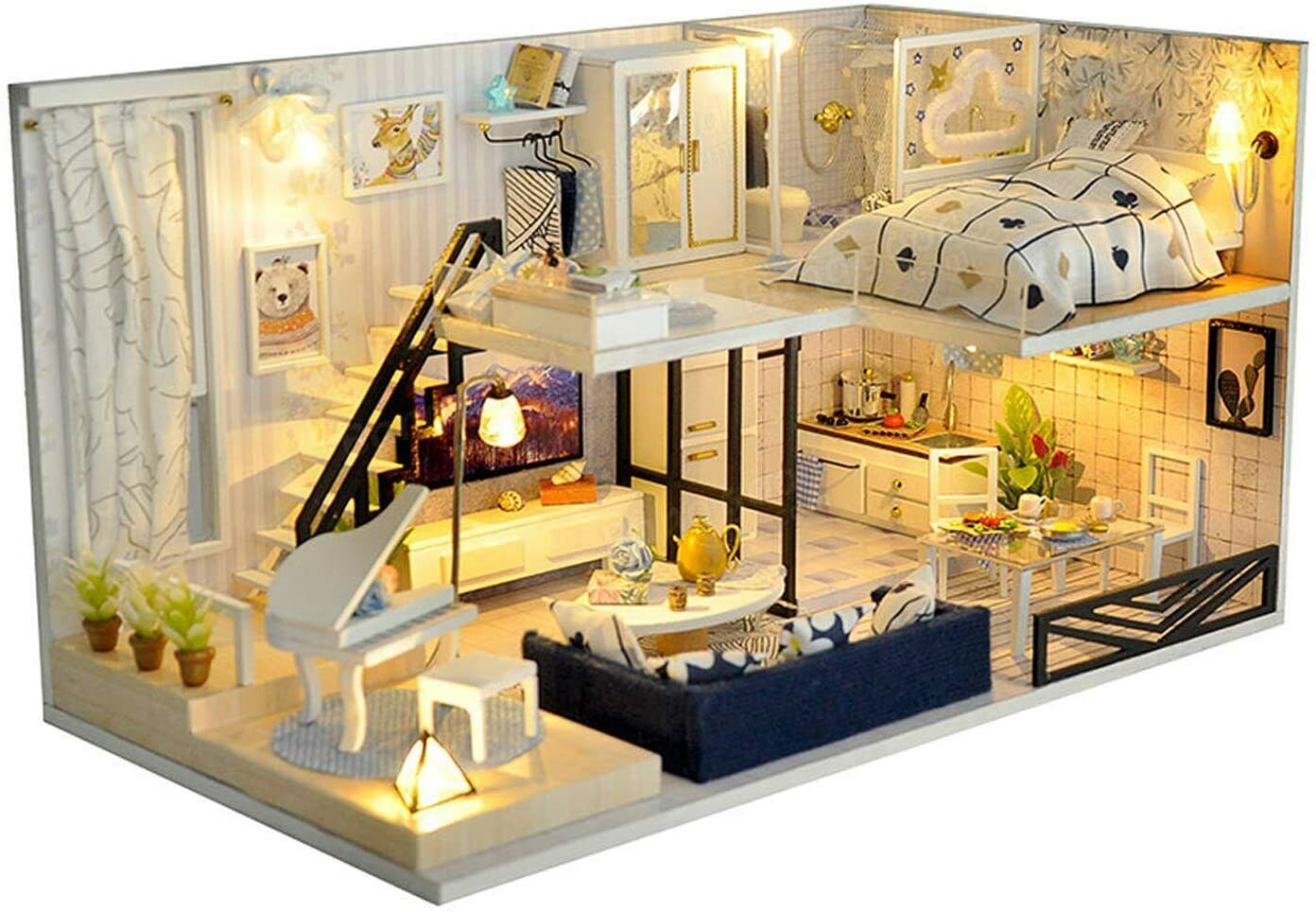 DIY Dollhouse Kit UniHobby Wooden DIY Miniature Dollhouse Toy Gift