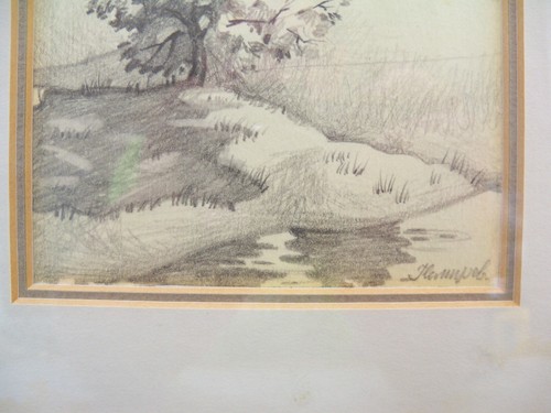 Original Pencil Etching Painting Russian Orthodox Church Signed, Framed - Picture 5 of 11