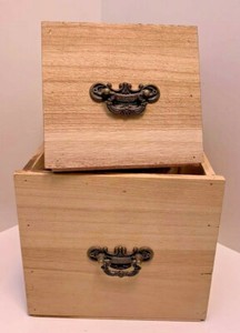 Holzschublade Deko Schublade Natur Holz m. Plastikeinsatz 2er Set