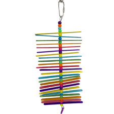 859 Mini Long Rainbow Stick - Handcrafted chewable bird cage toy, Shape changing