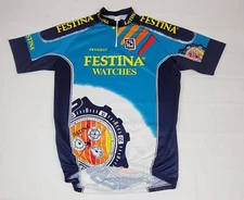 Peugeot Cycling Jersey Mens XL. Festina Watches Qt. Zip Pullover.