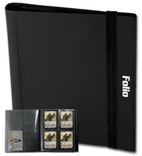 BCW Gaming Card Folio Album 4 Pocket Pages Black Gaming Cards Holder 20 Pages