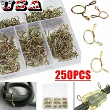 250PCS 5-14mm Spring Hose Clamp Fastener Kit Fuel Water Line Tube Air Pipe Clip