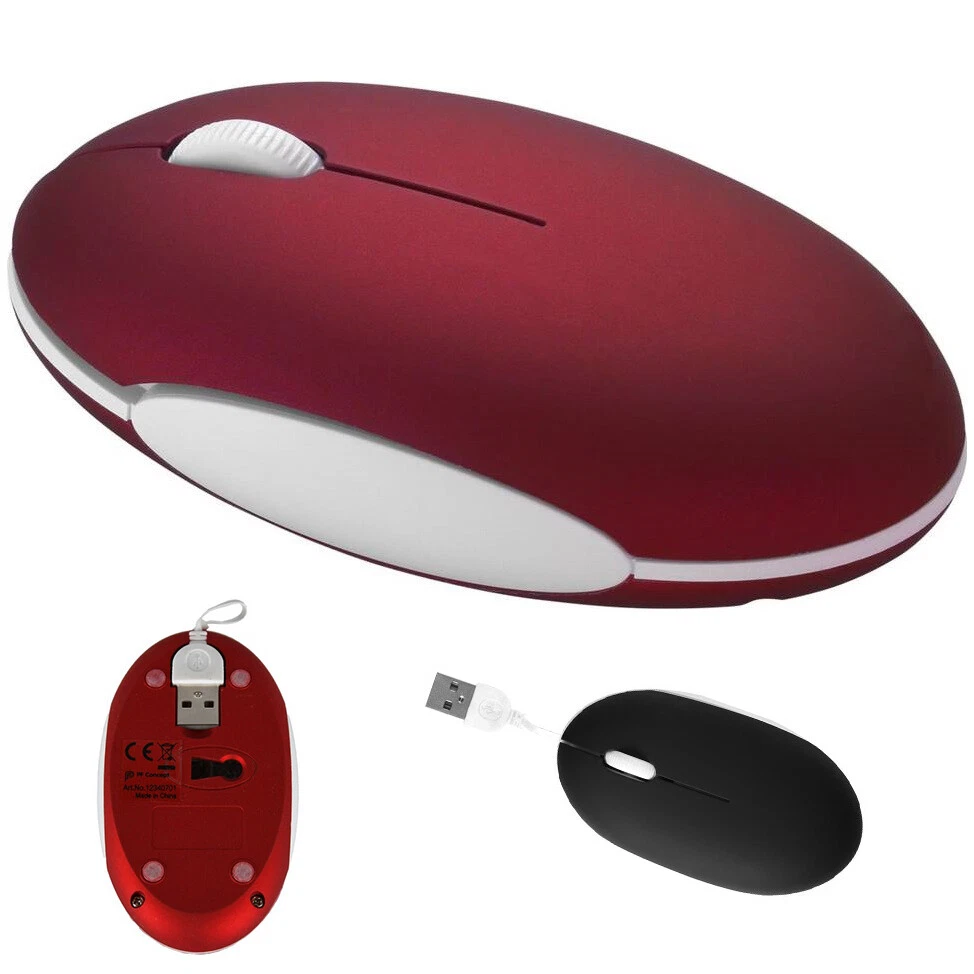 Mouse piccolo con cavo retrattile, mini mouse cablato Type-c, mouse ottico da viaggio 1000DPI, ergonomico e reattivo, per PC Desktop Computer Notebook Laptop, vari colori (Argento