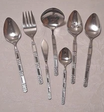 Oneida Madrid Serving Pieces Ladle Spoons Fork No Black Accent