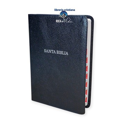 Biblia letra grande 12 puntos tamaño manual RVR.1960 piel fabricada negro indice