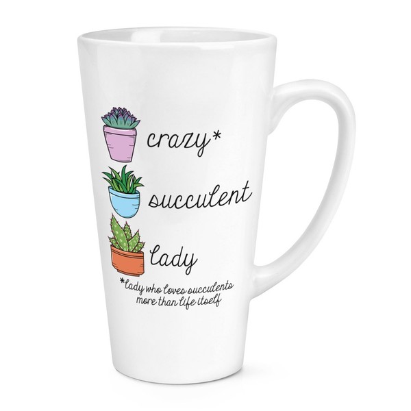 VerrüCkte Succulent Damen 483Ml Groß Latte Becher Tasse - Lustiger Witz Pflanze-image