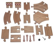 Holz Eisenbahn 20 kleine kurze Schienen Kurven Magnete Nippel Set passend z Brio