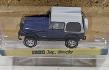 Greenlight 1:64 Country Roads 1990 Jeep Wrangler blue white