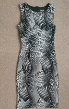 Phase Eight sz 12(more like 10)black ivory stretch lined party midi pencil dress