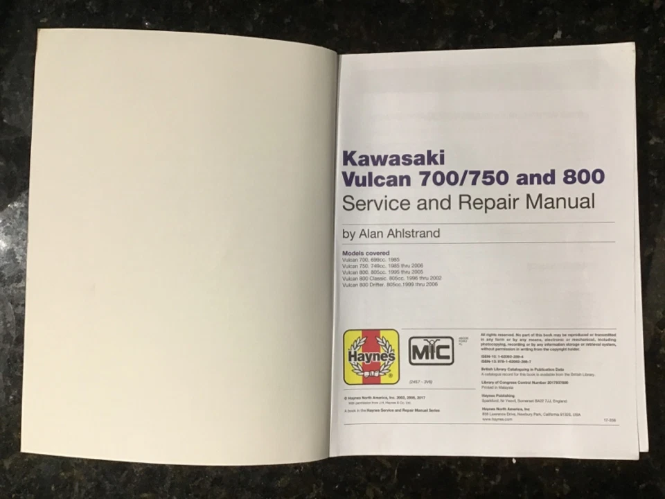 KAWASAKI VULCAN 700/750 & 800 1985 to 2006 SERVICE REPAIR MANUAL BY HAYNES - Image 2 of 3