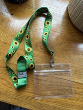 1 X Green Sunflower Lanyard Fast Free Delivery
