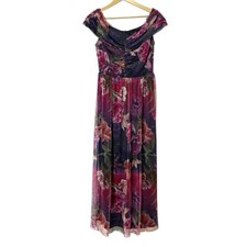 Vintage Y2K Candalite Size Medium Dark Floral Metallic Whimsigoth Fairy Dress