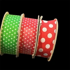 Vintage LORD & Taylor POLKA DOT ribbon Spools, VHT 71 D86, 3 Spools