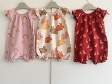 Baby Girls NEXT 0-3 Months Summer Romper Outfit Bundle Bunny Rainbows GC