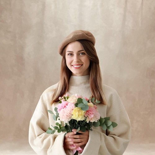 Abstract Beige Photography Backdrop 6x8ft - Perfect for Portraits & Events - Picture 8 of 9
