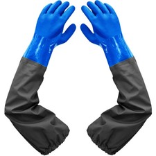 Rubber Gloves Elbow Length Chemical Resistant Gloves with Cotton Lining Waterpro