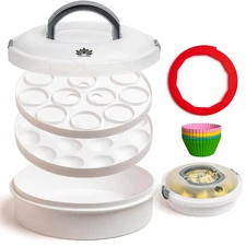 Best Premium 4 in 1 Cupcake Carrier with Lid - Cupcake Deviled Egg, Pie & Cake