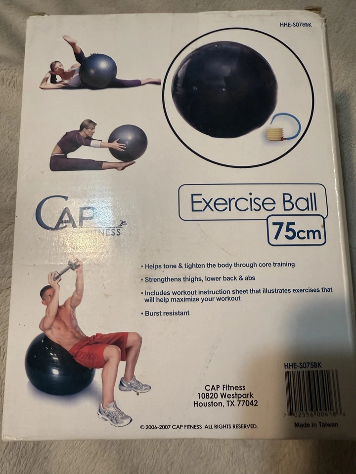 Cap Fitness 75cm Exercise Ball with Pump  Fitness Ball New in box - Image 2 of 4