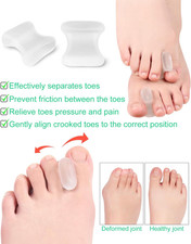 12 Pack Gel Toe Separators Silicone Toe Spacers for Women Men Bunion Correcto...