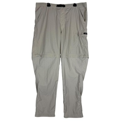 Eddie Bauer Pants Mens 41x35 Beige Nylon Zip Off Hiking Convertible Quick Dry