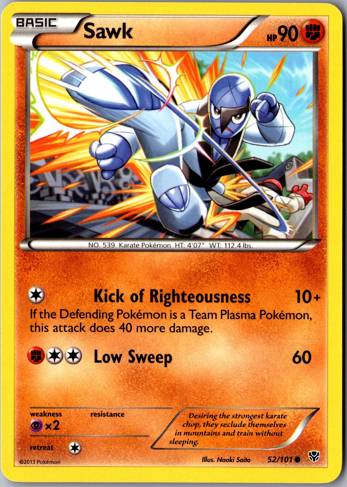 Sawk 52/101 Common Plasma Blast Lightly Played Pokemon Card TCG Single