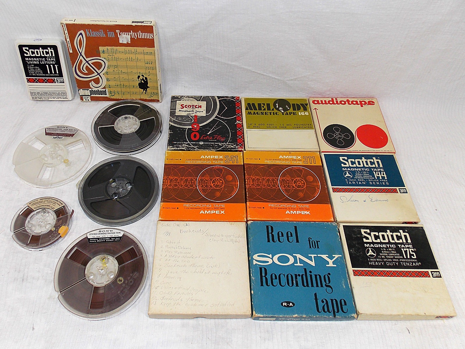 Lot of used 5" Reel to Reel Tapes + 5" Take Up Reels + 3" ~ 6"