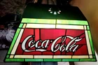 Coca-Cola Stained  Glass Lamp shade - Vintage - Good Condition (NO Plastic)