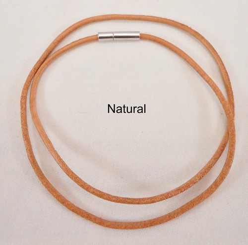 Leather Necklace Cord Surfer Choker 2mm with Bayonet Clasp - Made in USA -Unisex - Picture 3 of 5