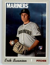 2019 Topps Heritage High Number ERIK SWANSON Short-Print SP Mariners RC #718