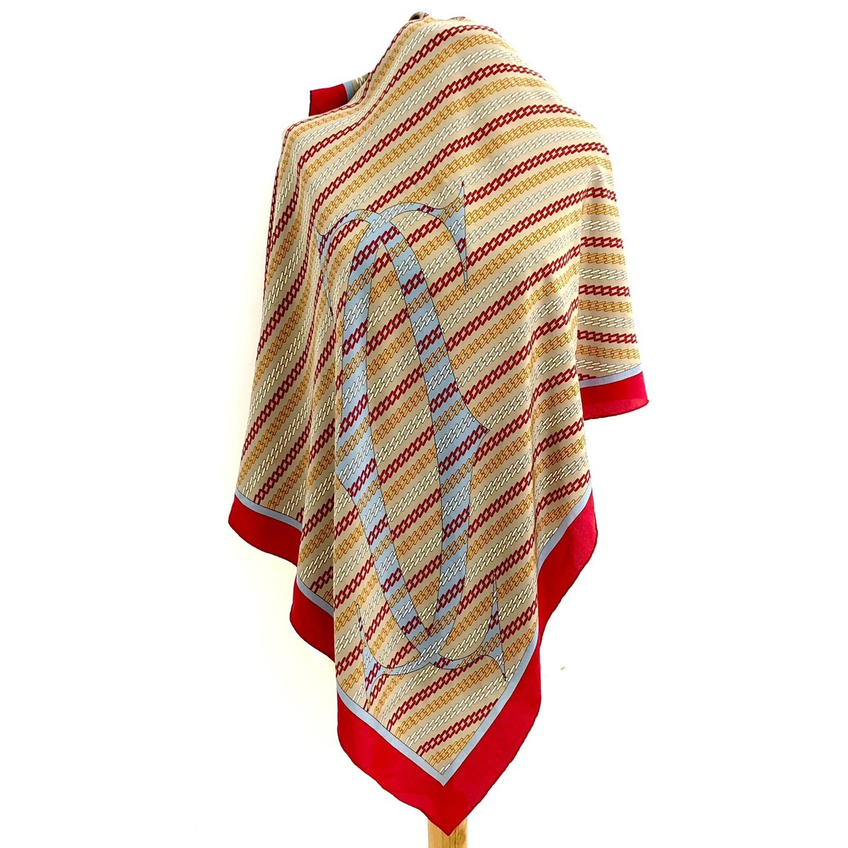 Must de Cartier 大判スカーフ Paris MUST DE CARTIER PARIS STRIPES SQUARE silk scarf 33/32 in MADE IN