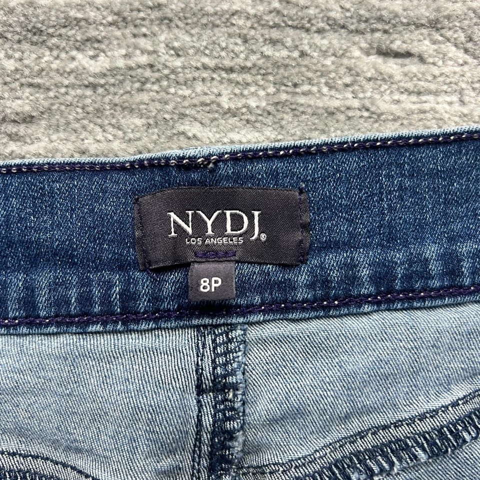 Pantalones Cortos NYDJ Talla 8P Mujer Avery Cortos Tiro Medio Lavado Azul Denim Foto 3 de 4