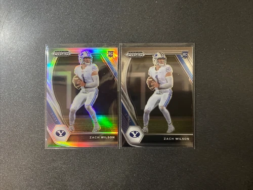 2021 Prizm Draft Pick Zach Wilson Rookie RC SILVER HOLO PRIZM SP #105 NY JETS RC