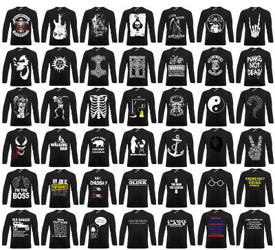 PUNK METAL LUSTIGE WITZE KELTISCHER STAMMESSCHÄDEL Biker Halloween Langarm T-Shirt