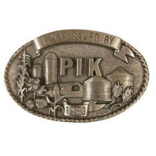 Vintage 1983 Iowa Belt Buckle I Was Saved By PIK Payment in Kind Farmer Farm