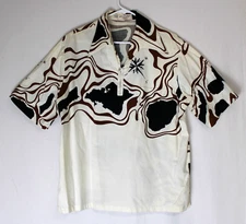 Sandwich Isles Map, Vintage Men's Hawaiian Shirt - 1970s -S